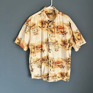 Morgan Creek Shirt Size XL Button-Down All Over Deer Print Outdoor Hunting
